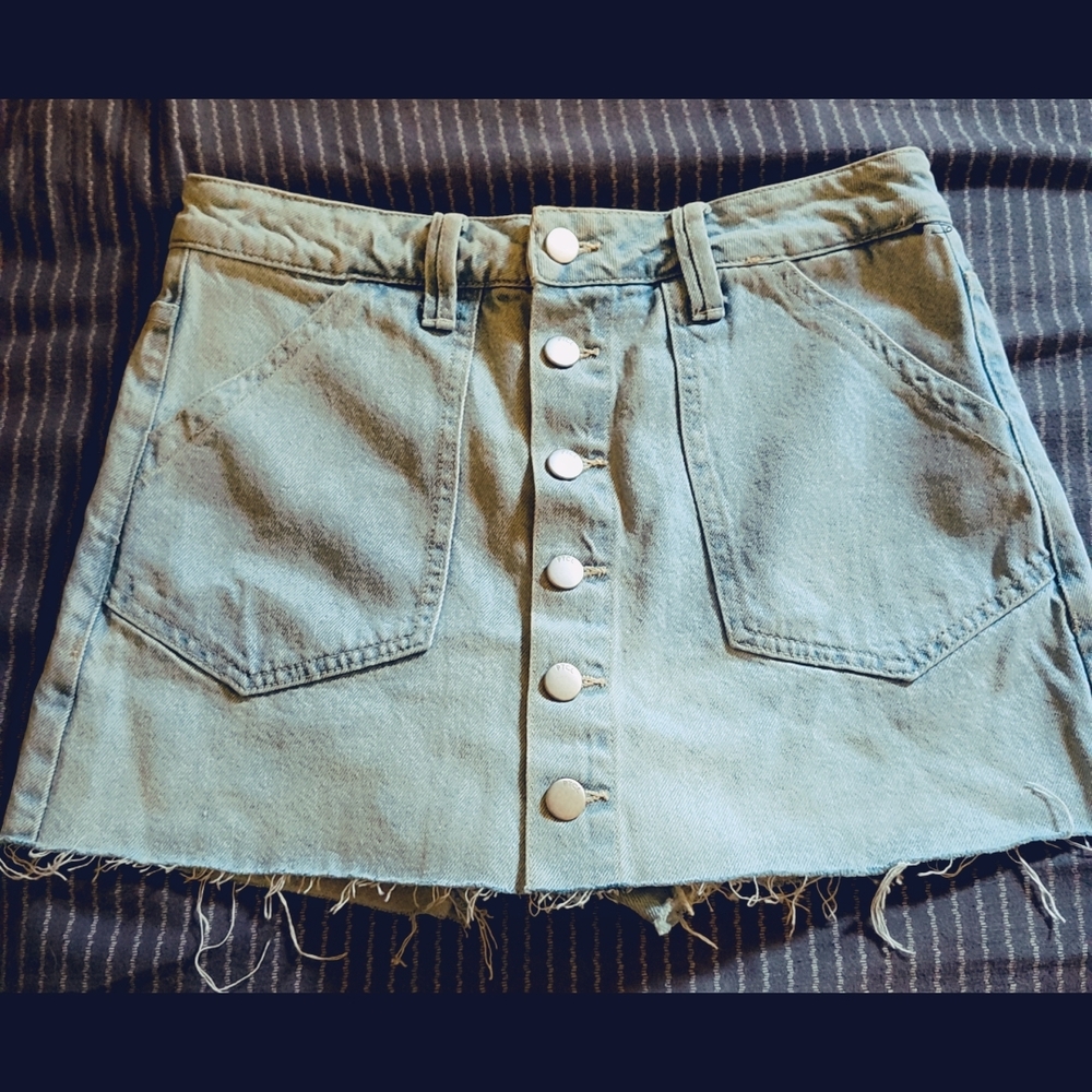 TCL Light Blue Denim Jeans with Button Closure